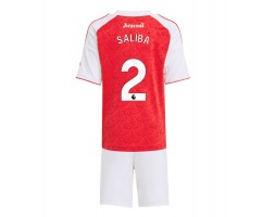 Arsenal William Saliba #2 Hemmaställ Barn 2025-26 Kortärmad (+ Korta byxor)